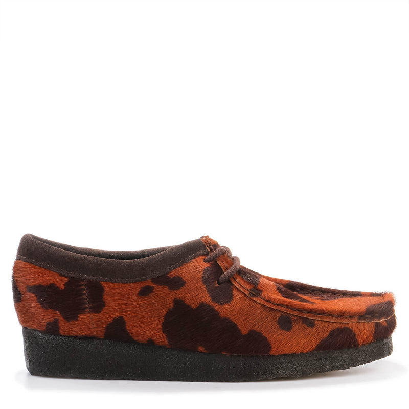 Wallabee W brown cow print Clarks Originals