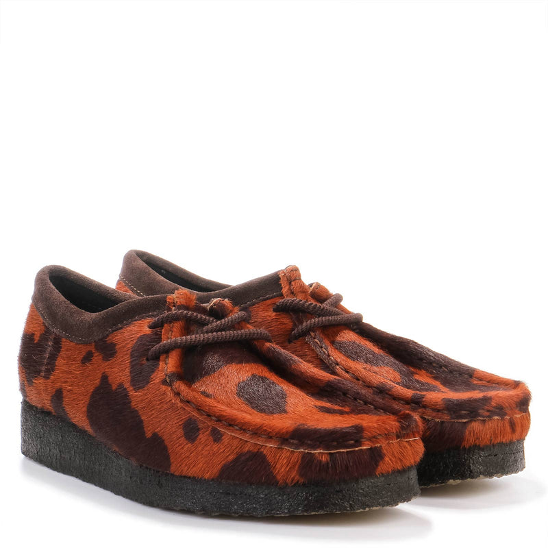 Wallabee W brown cow print Clarks Originals