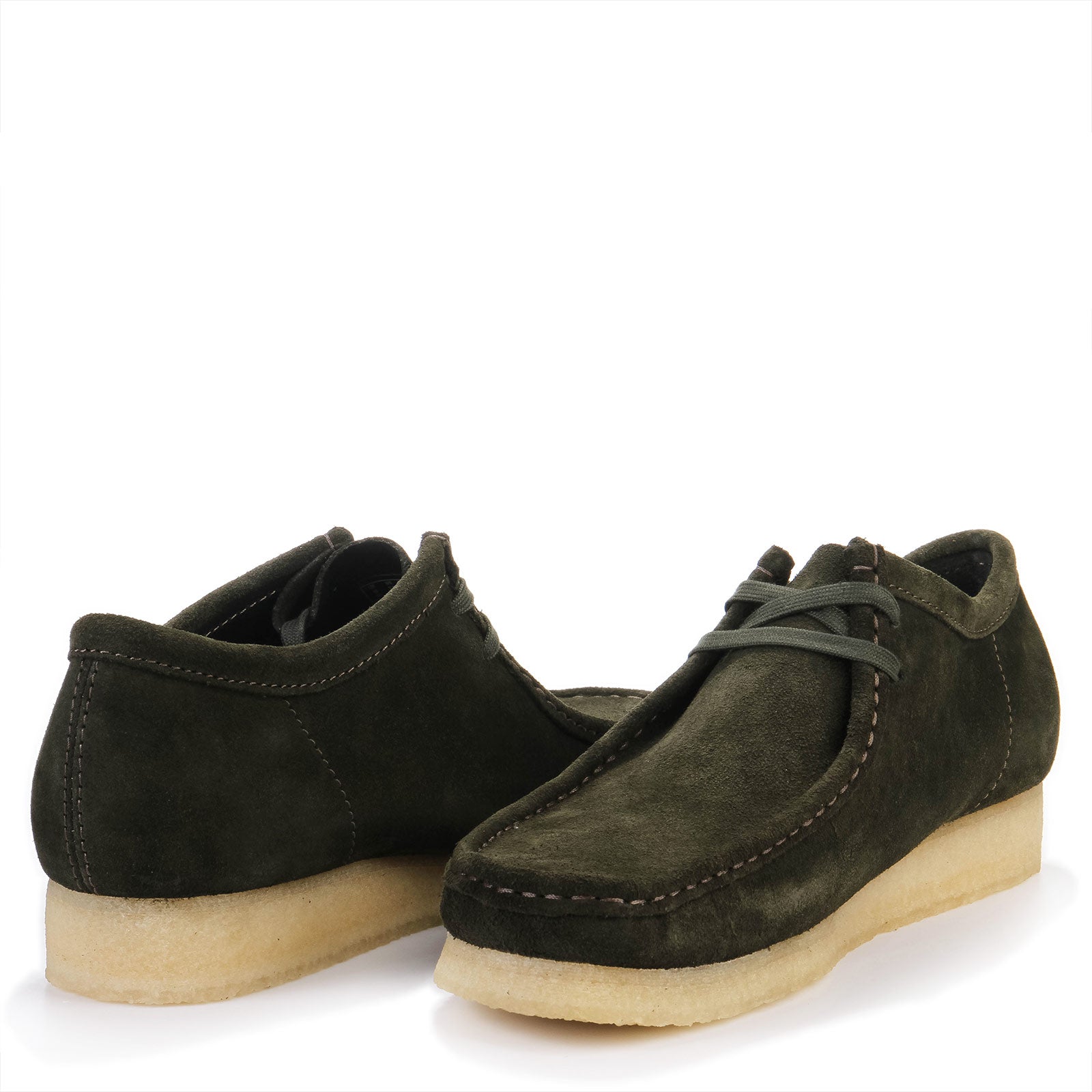 Wallabee forest green suede