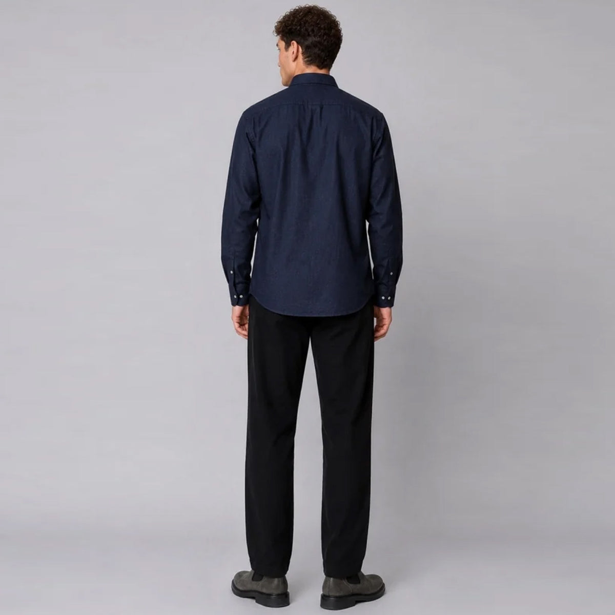 Eske Flannel Shirt navy melange