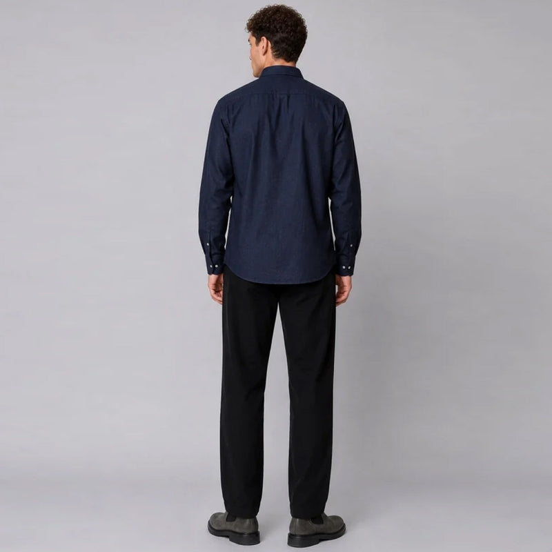 Eske Flannel Shirt navy melange