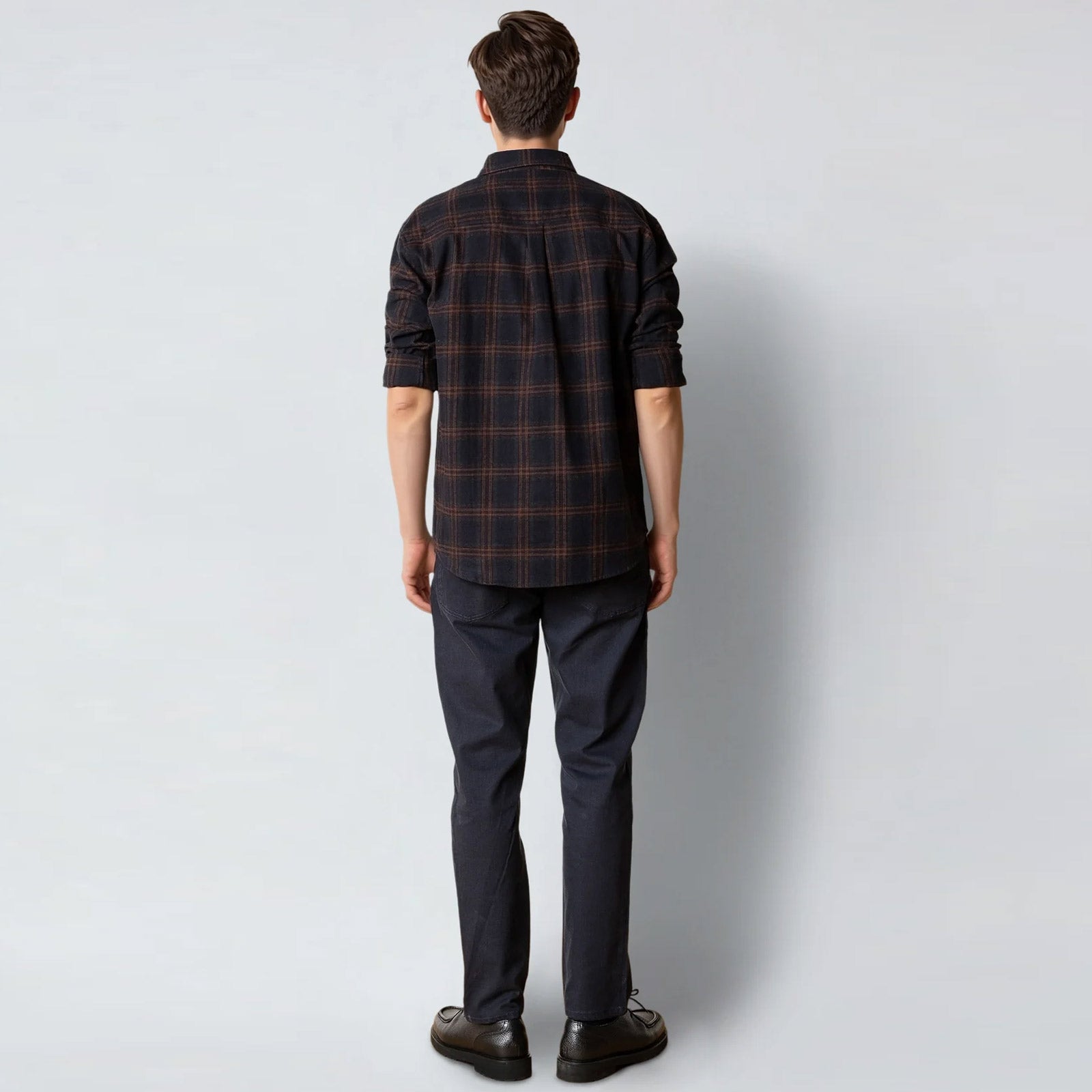 Dylan Checked Flannel Shirt dark navy Clean Cut Copenhagen