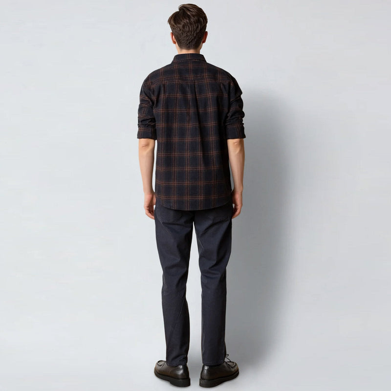 Dylan Checked Flannel Shirt dark navy Clean Cut Copenhagen