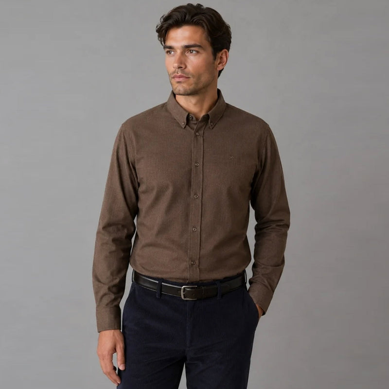 Eske Flannel Shirt dark brown