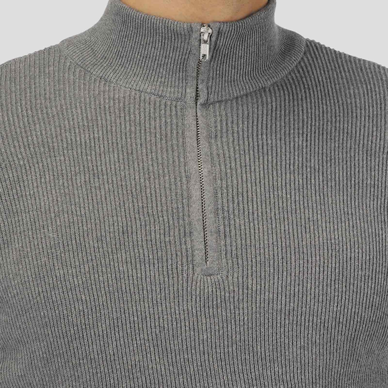 Mario Half Zip Jumper light grey mel Clean Cut Copenhagen