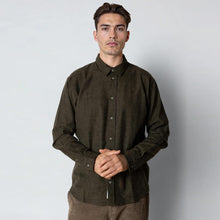 Russel Flannel Shirt dark army melange Clean Cut Copenhagen
