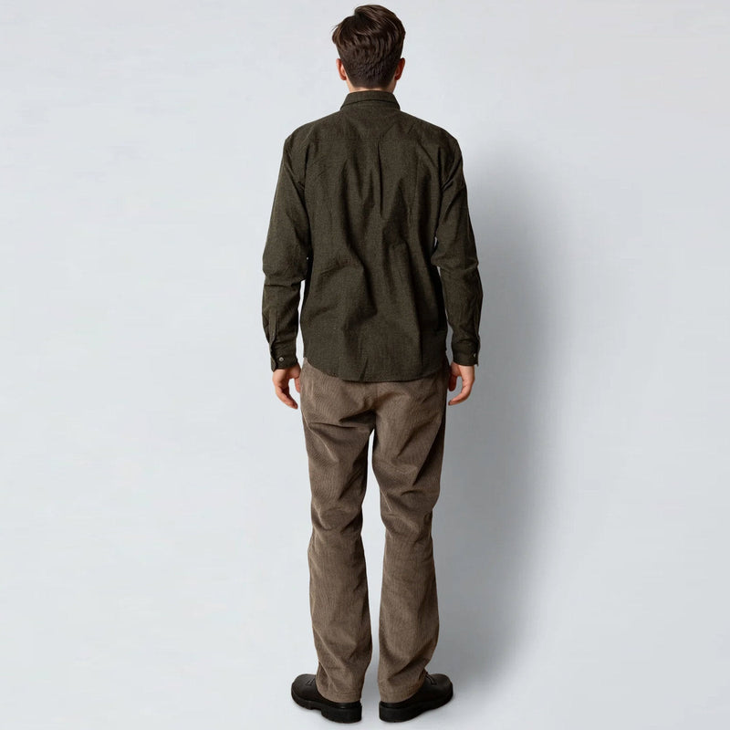 Russel Flannel Shirt dark army melange Clean Cut Copenhagen
