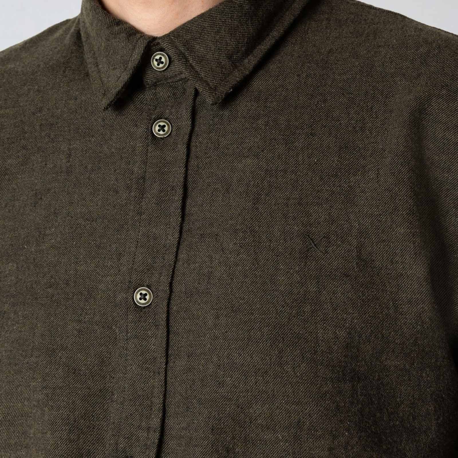 Russel Flannel Shirt dark army melange Clean Cut Copenhagen
