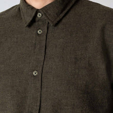 Russel Flannel Shirt dark army melange Clean Cut Copenhagen