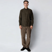 Russel Flannel Shirt dark army melange Clean Cut Copenhagen