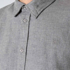 Russel Flannel Shirt dark grey melange Clean Cut Copenhagen