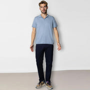 Thomas Knitted Polo T-Shirt light blue