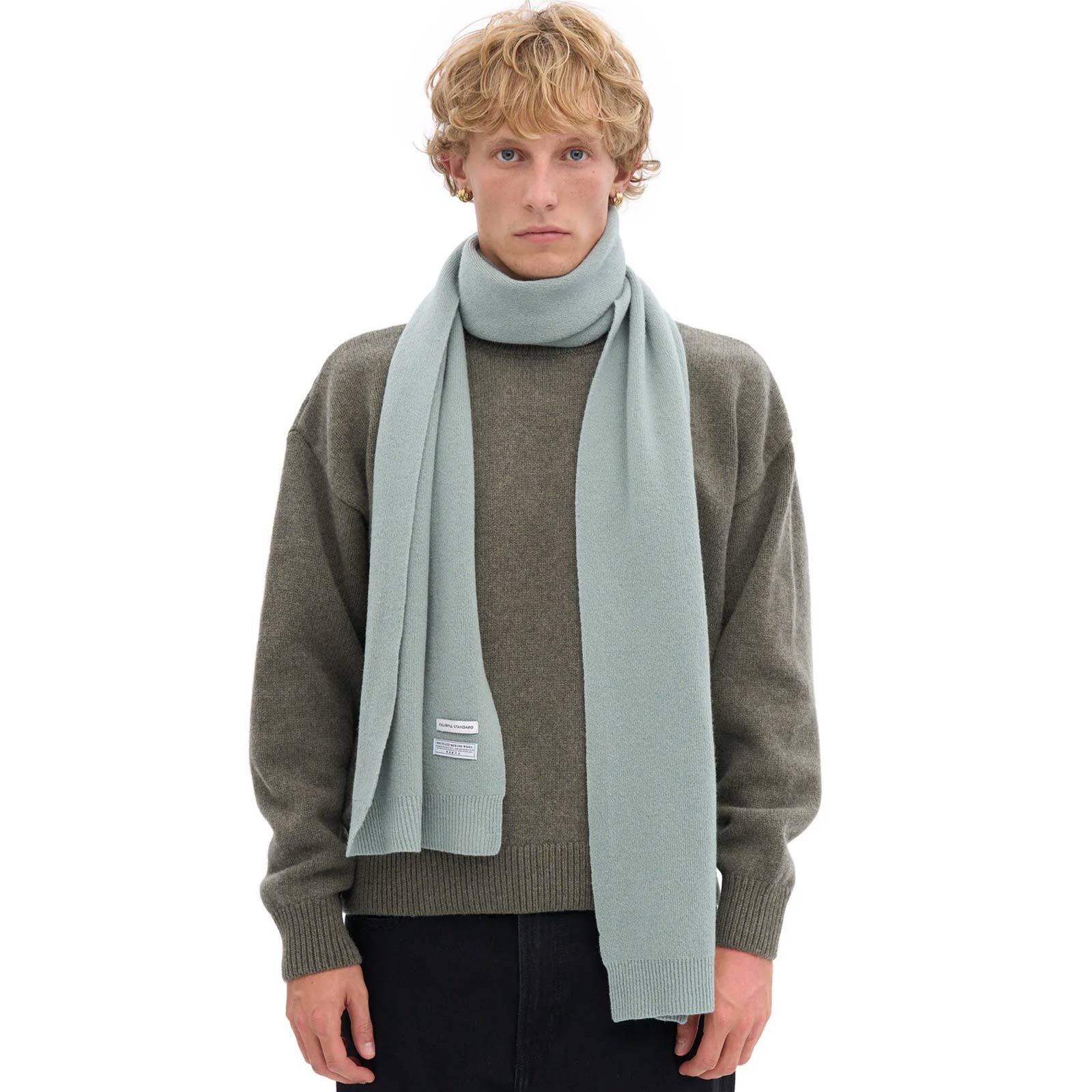 Merino Wool Scarf steel blue Colorful Standard