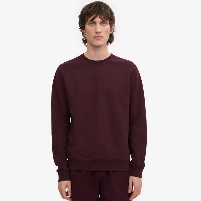 Classic Organic Crew oxblood red