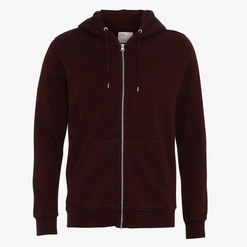 Classic Organic Zip Hood oxblood red