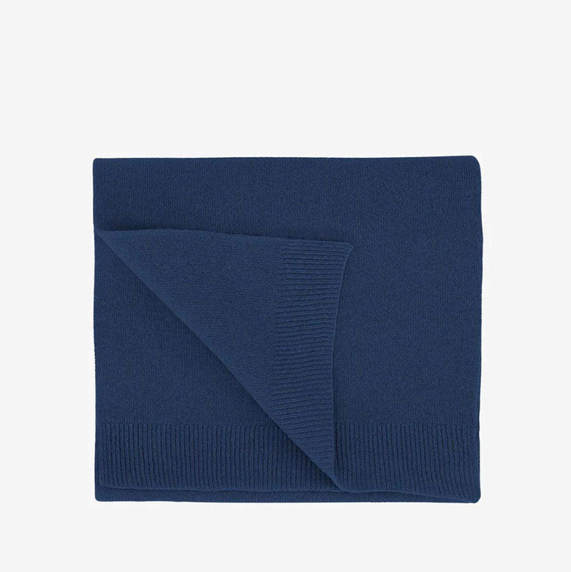 Merino Wool Scarf marine blue