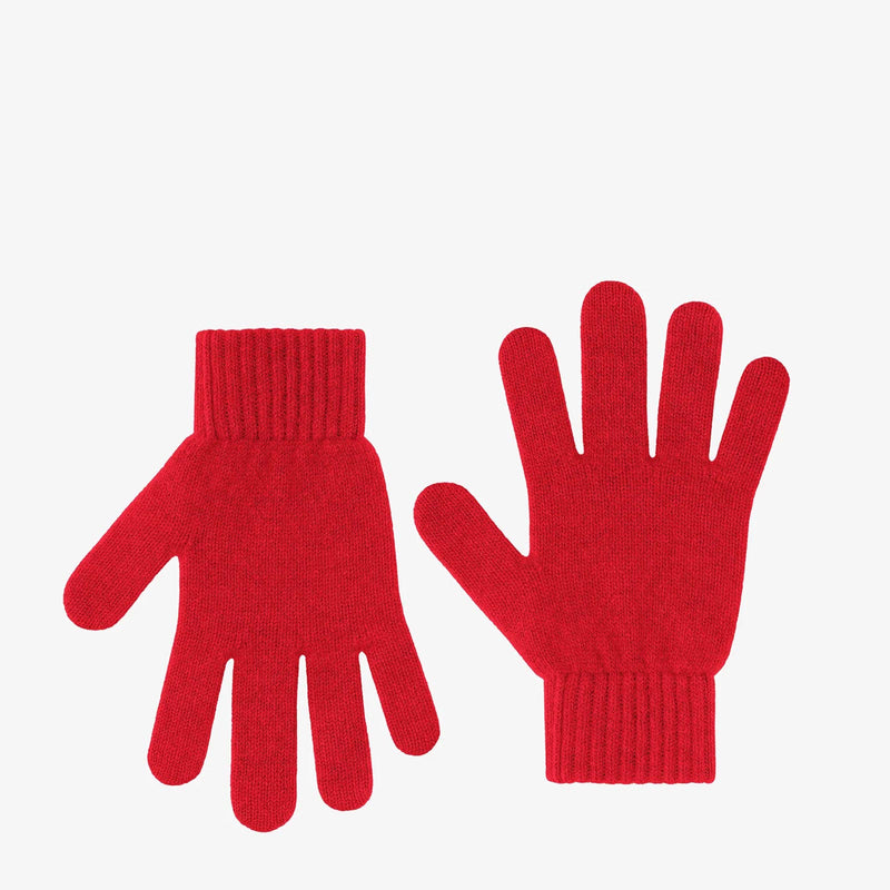 Merino Wool Gloves scarlet red