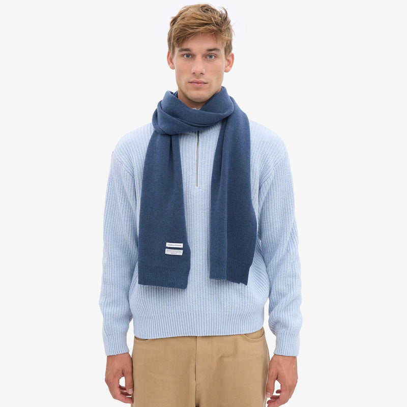 Merino Wool Scarf petrol blue Colorful Standard