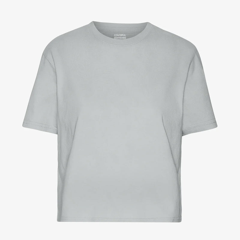 Organic Boxy Crop Tee faded grey