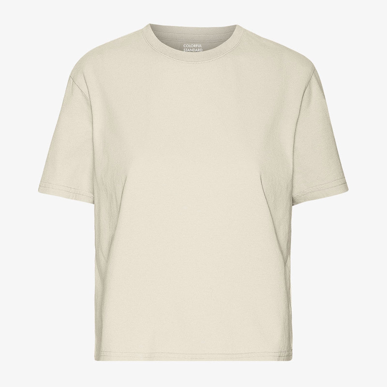 Organic Boxy Crop Tee ivory white