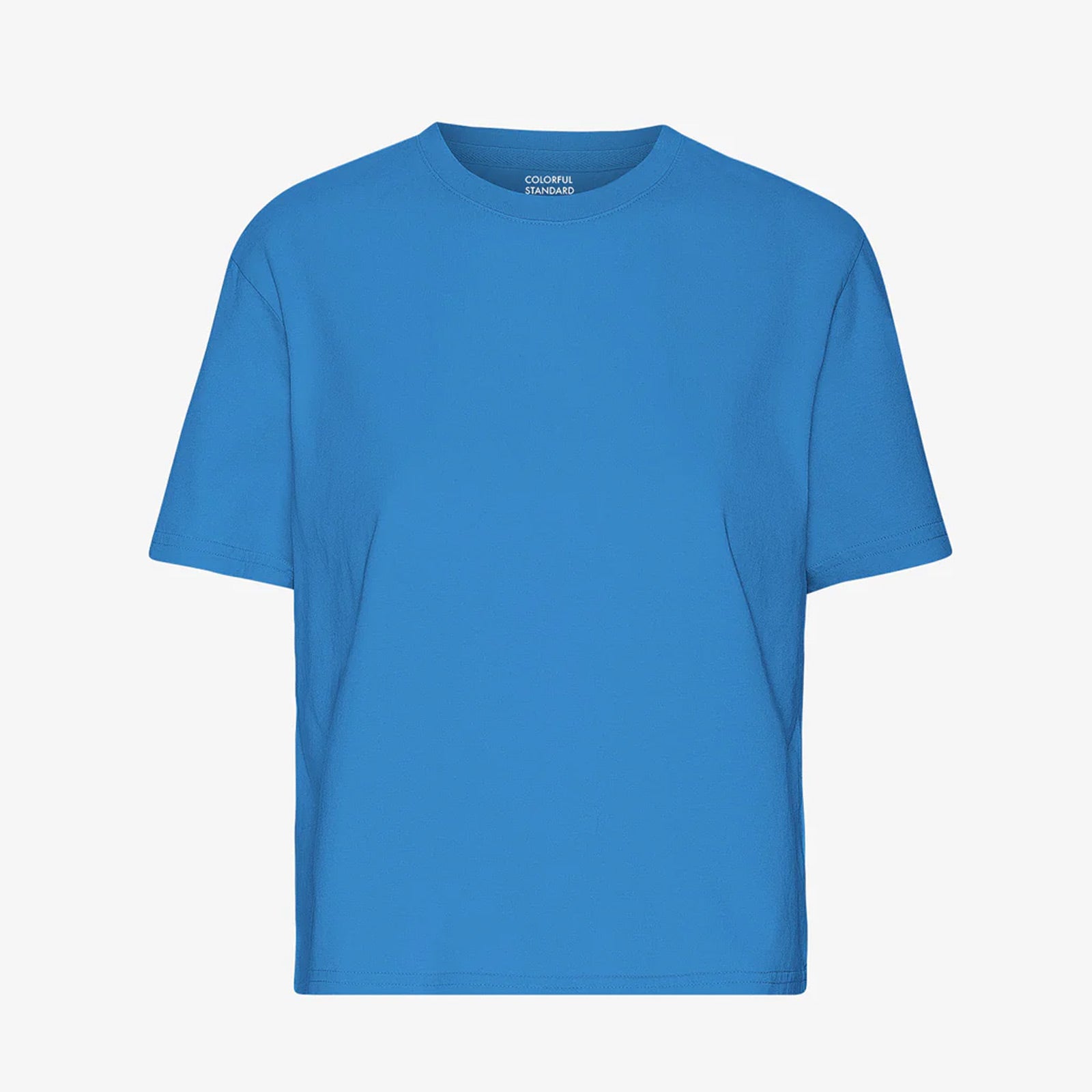 Organic Boxy Crop Tee pacific blue