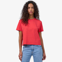 Organic Boxy Crop Tee red tangarine