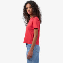 Organic Boxy Crop Tee red tangarine