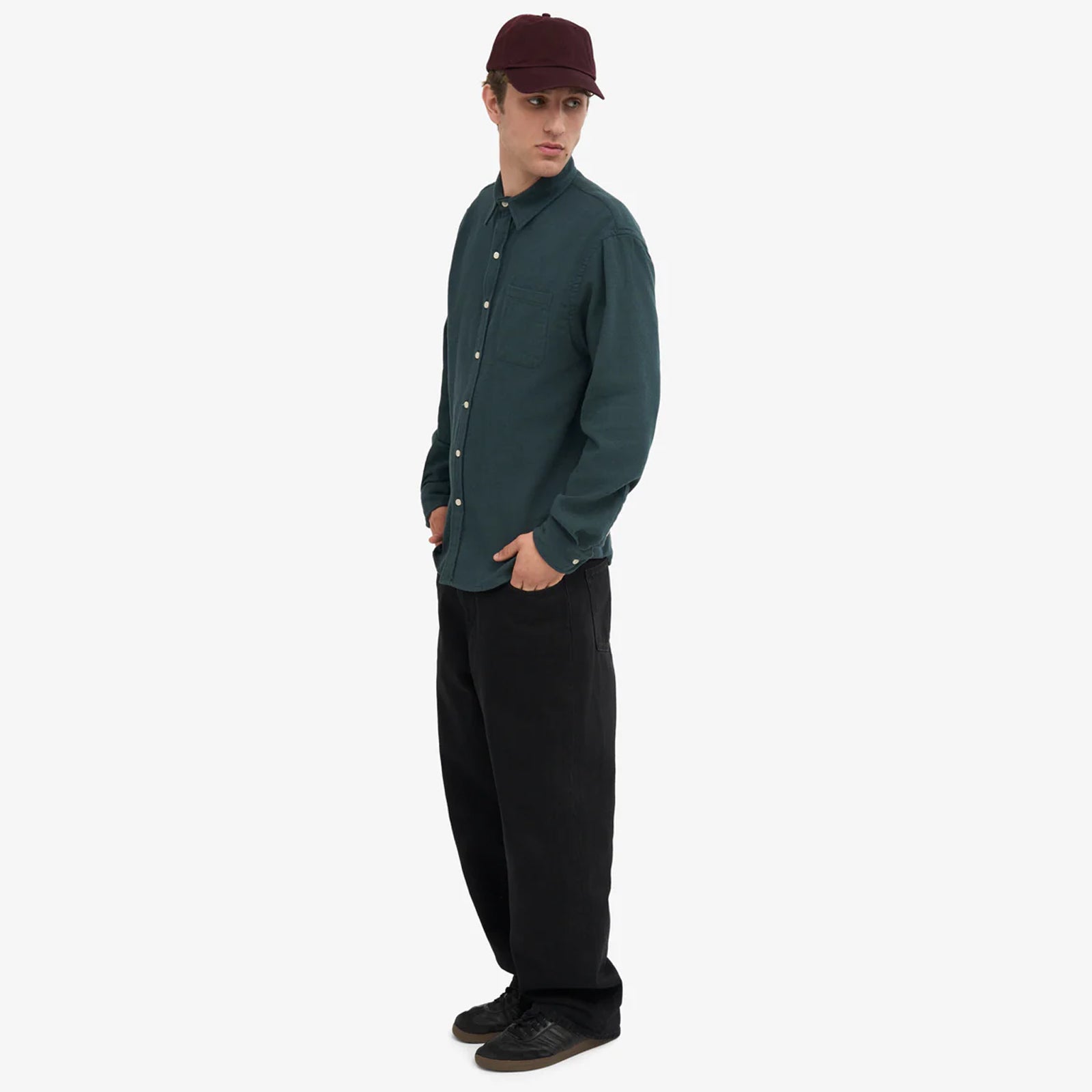 Organic Flannel Shirt ocean green Colorful Standard