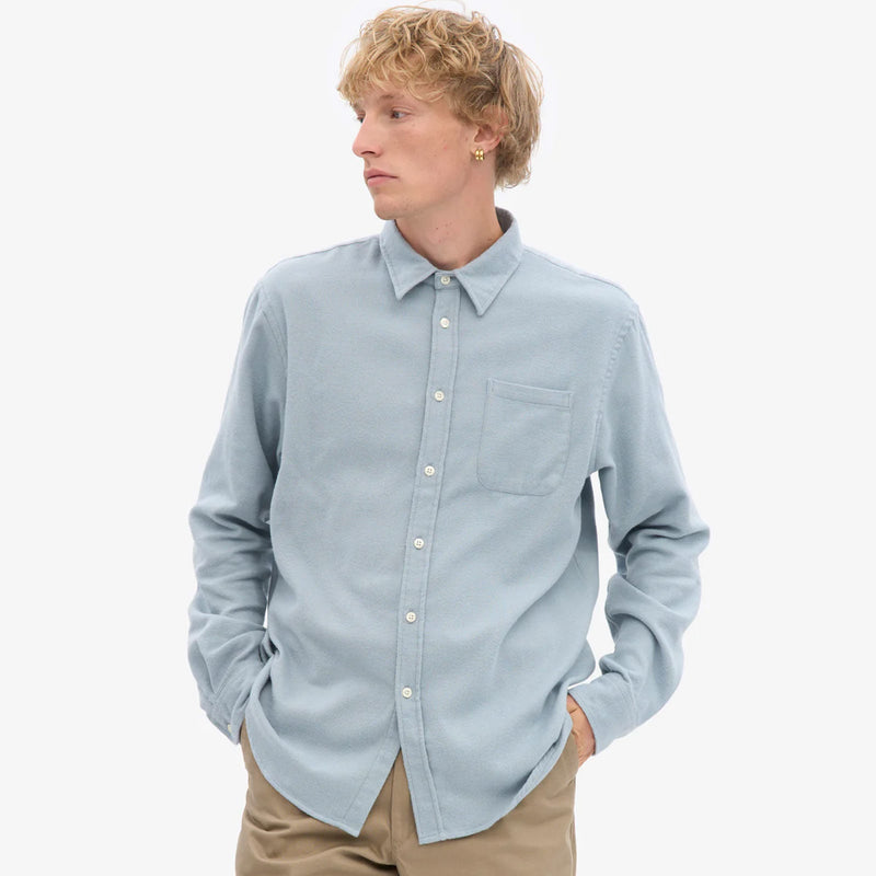 Organic Flannel Shirt steel blue Colorful Standard