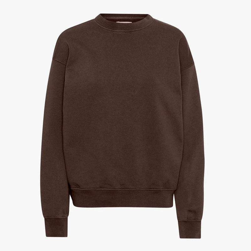 Organic Oversized Crew coffee brown