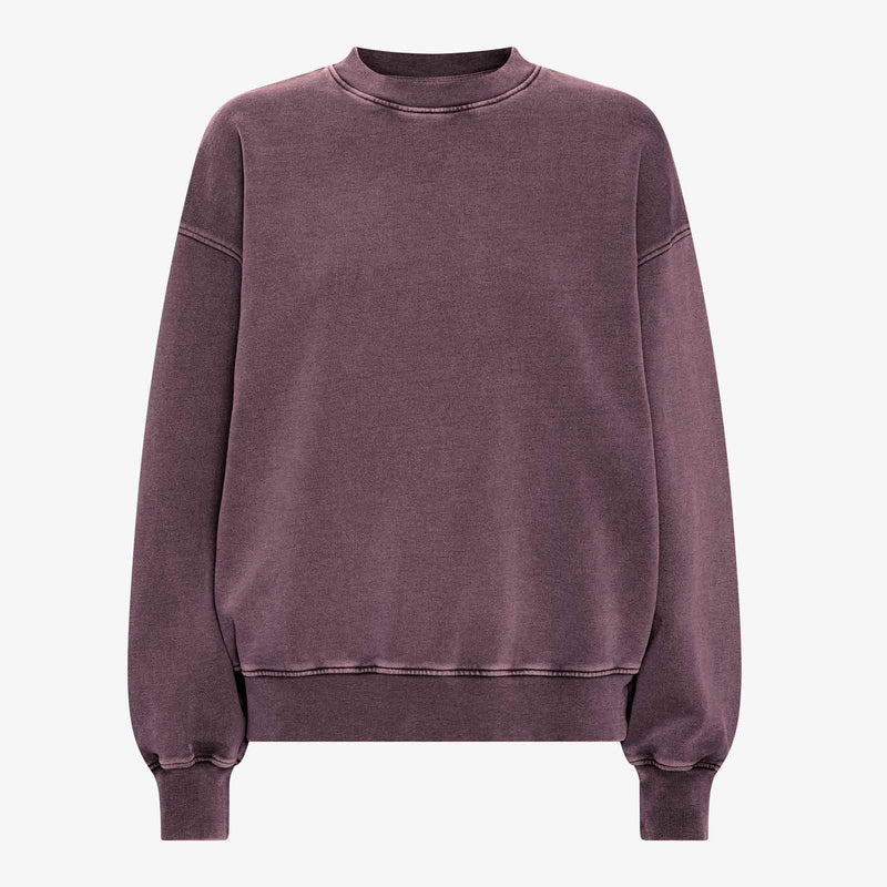 Organic Oversized Crew faded grape