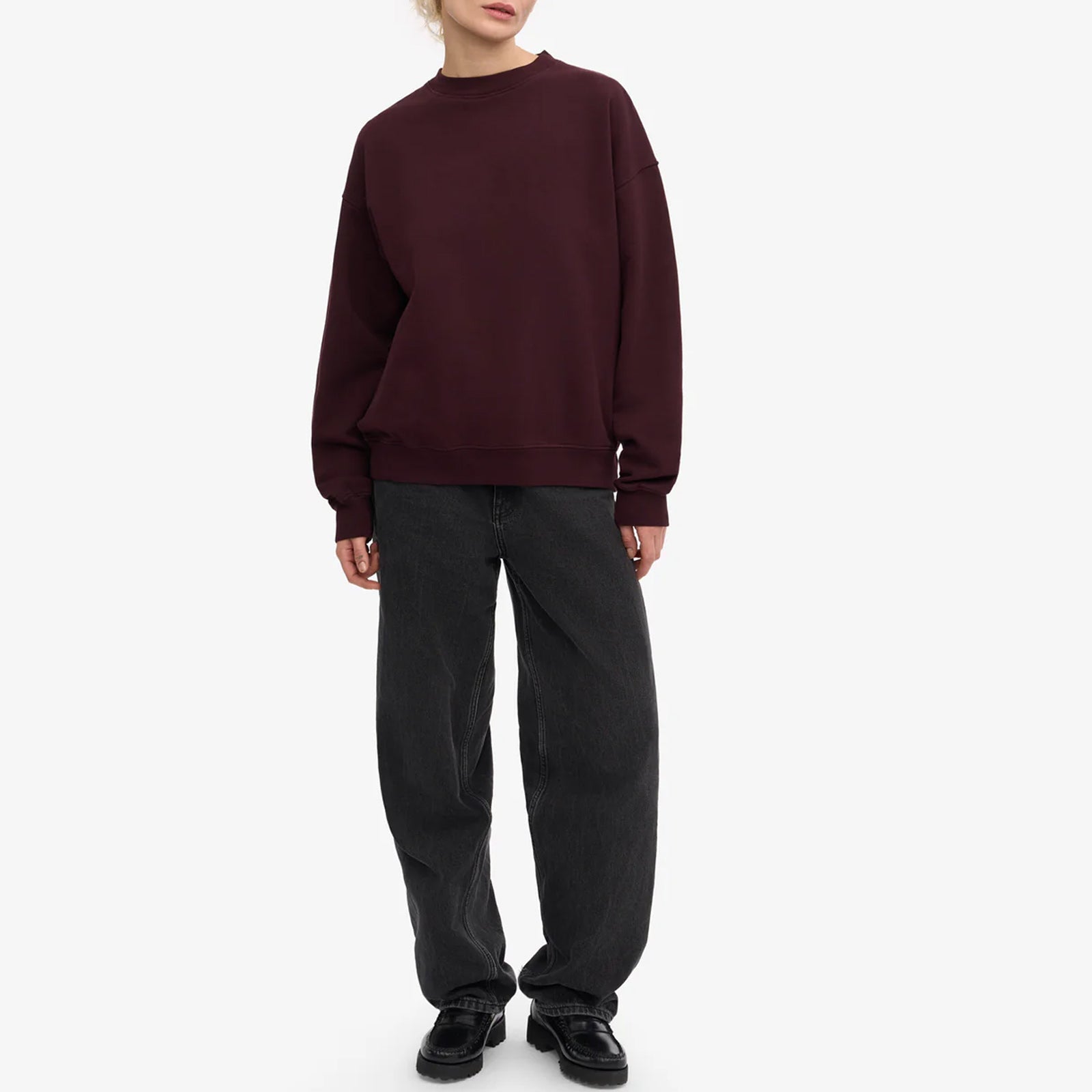 Organic Oversized Crew oxblood red Colorful Standard