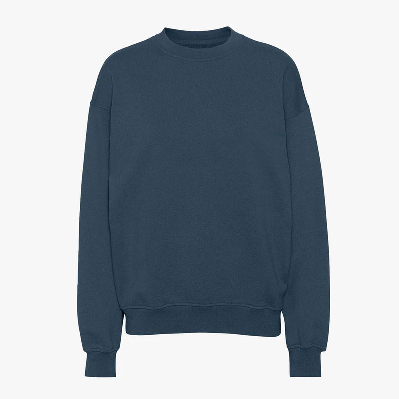 Organic Oversized Crew petrol blue