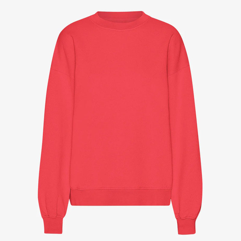 Organic Oversized Crew red tangerine