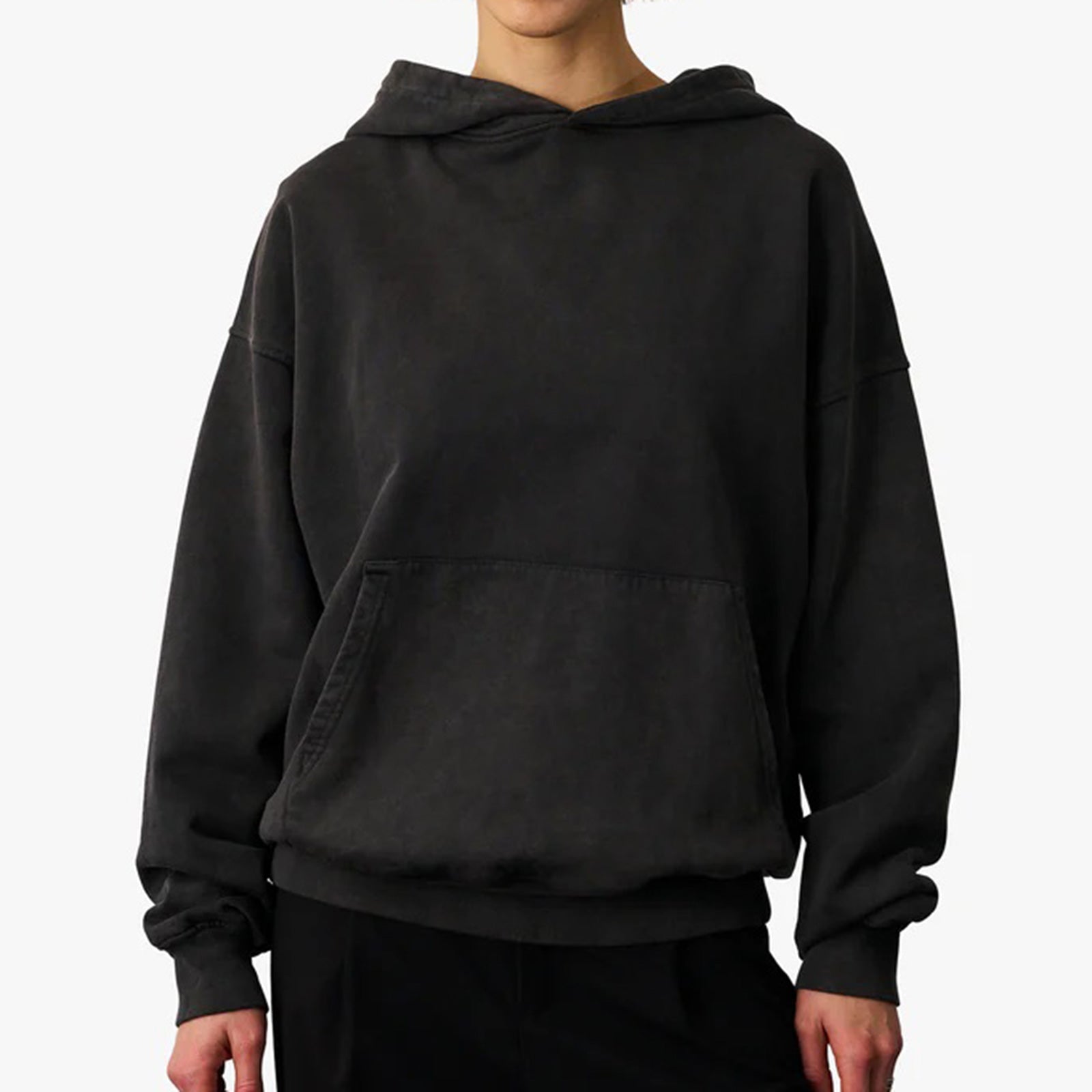 Organic Oversized Hood faded black