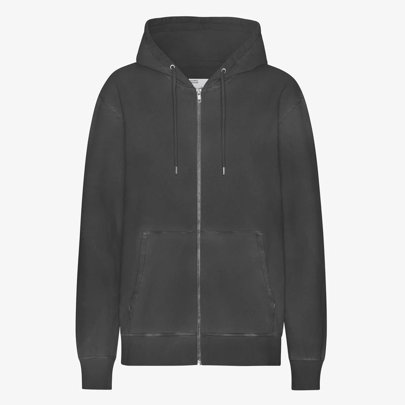 Organic Oversized Zip Hood faded black