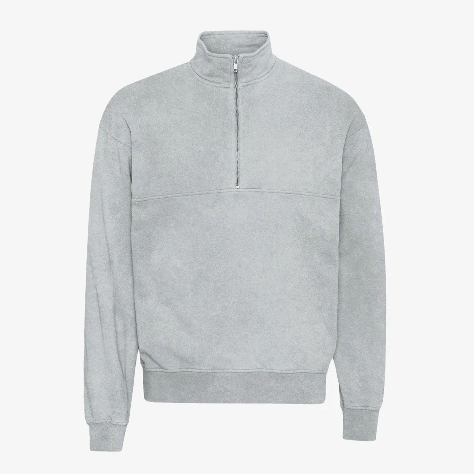 Organic Quarter Zip faded grey