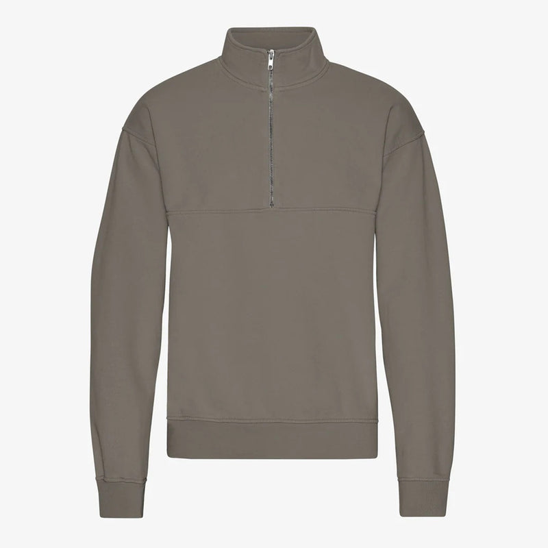 Organic Quarter Zip misty brown