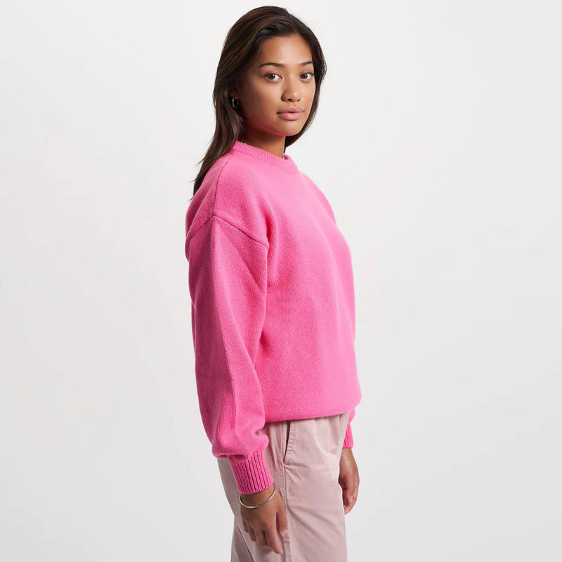 Oversized Merino Wool Crew bubblegum pink