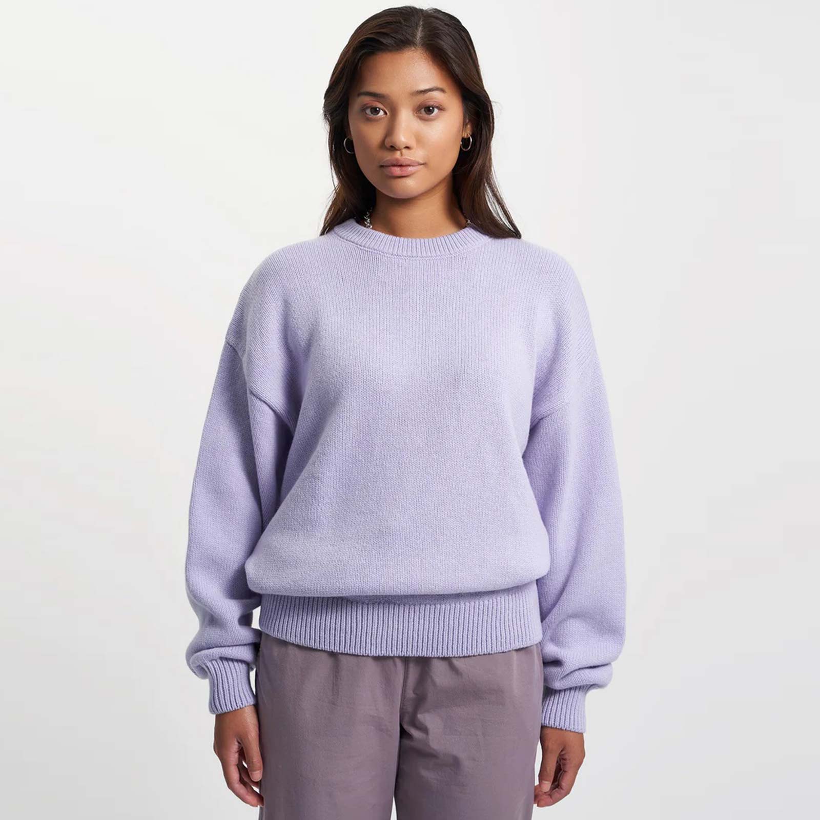 Oversized Merino Wool Crew soft lavender
