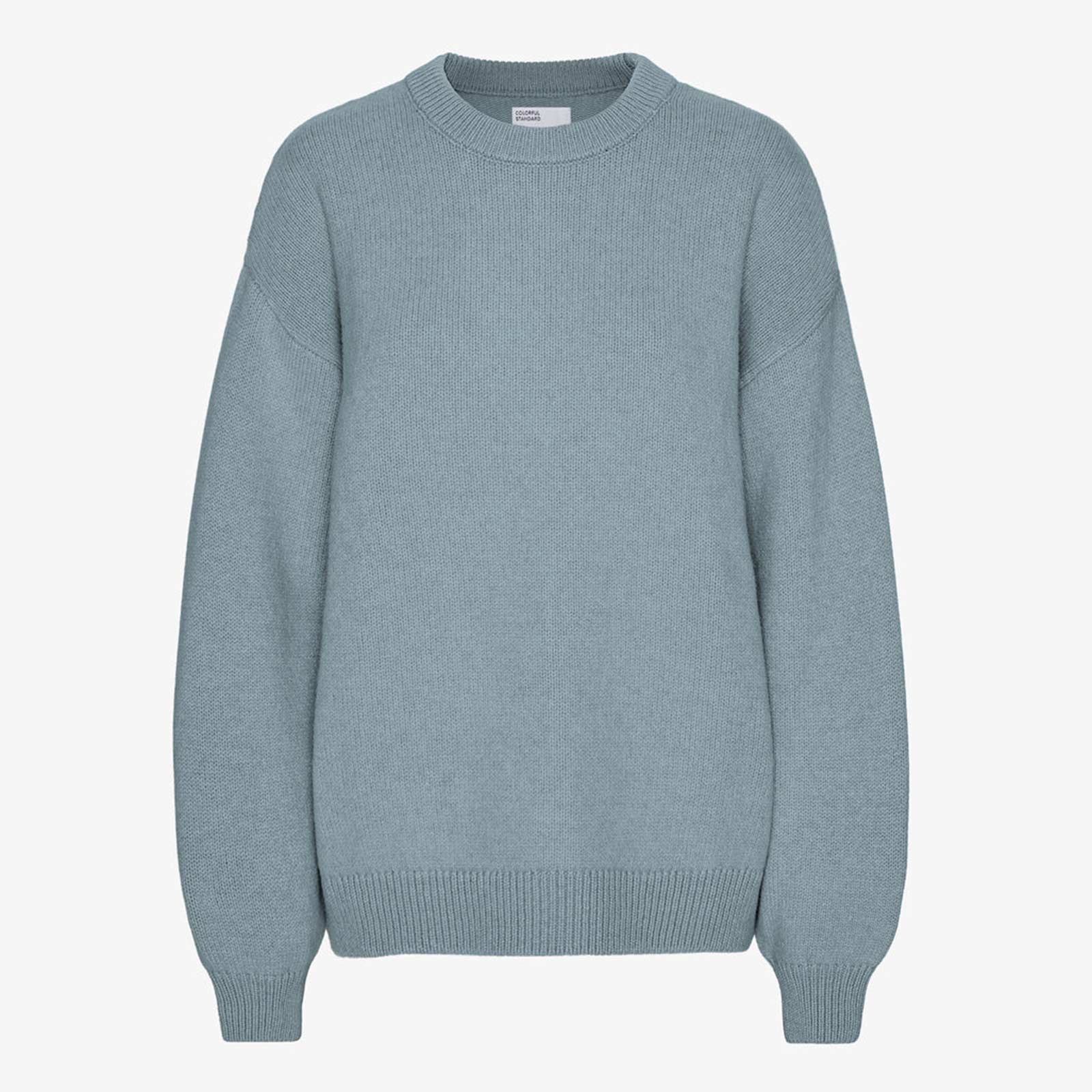 Oversized Merino Wool Crew stone blue