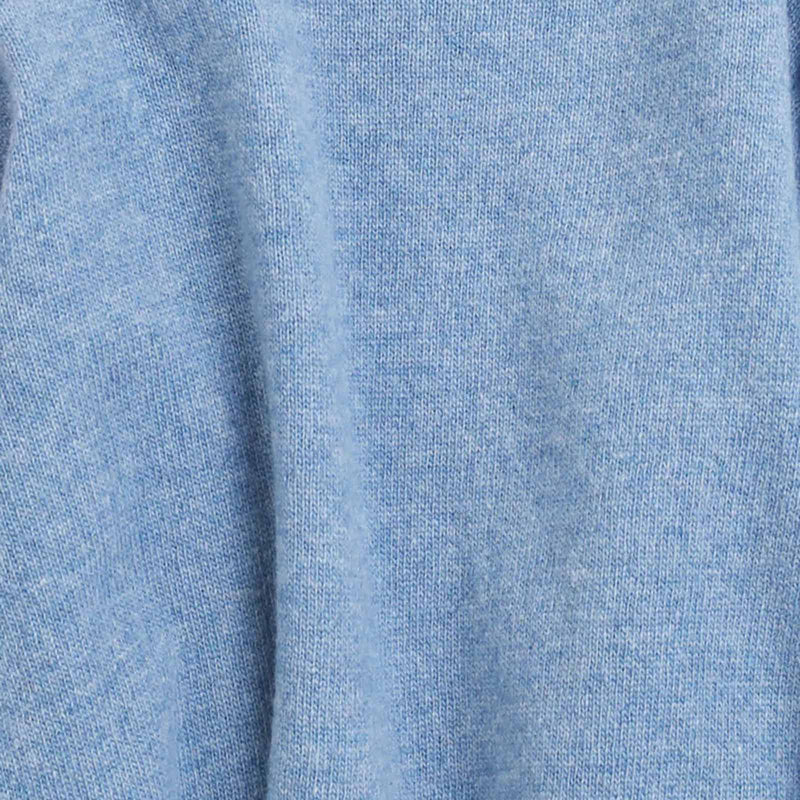 W Light Merino Wool Crew stone blue