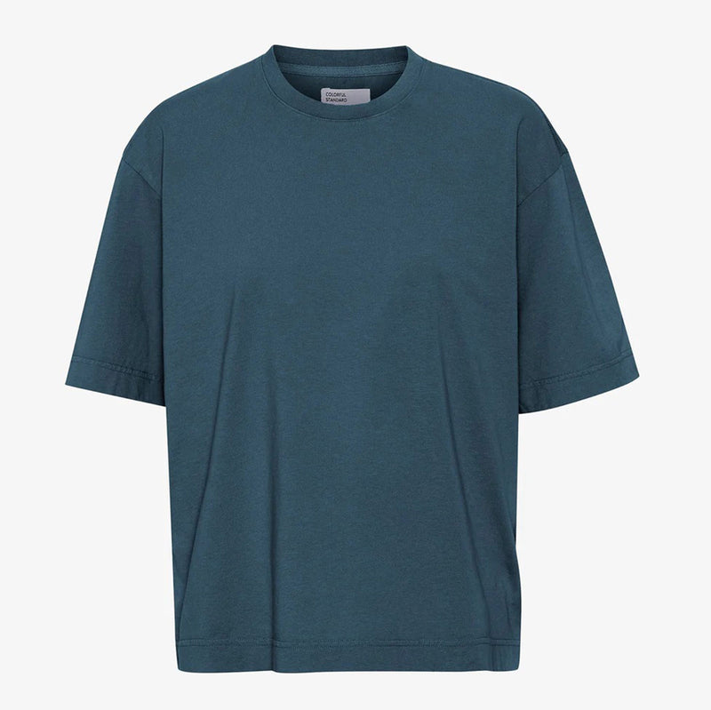 W Organic Oversized Tee petrol blue