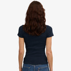 W Organic Rib SS T-Shirt navy blue
