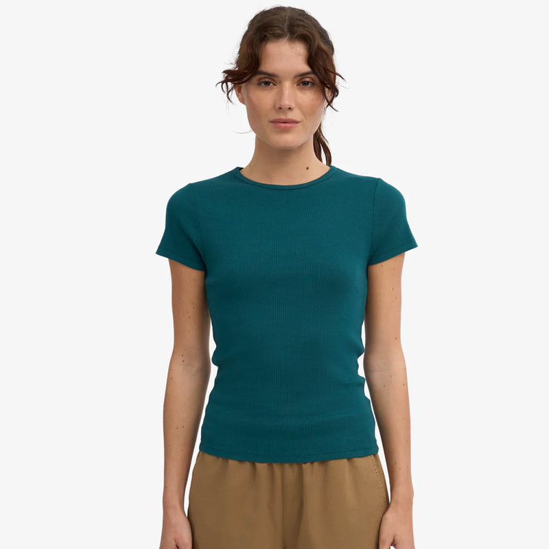 W Organic Rib SS T-Shirt ocean green Colorful Standard