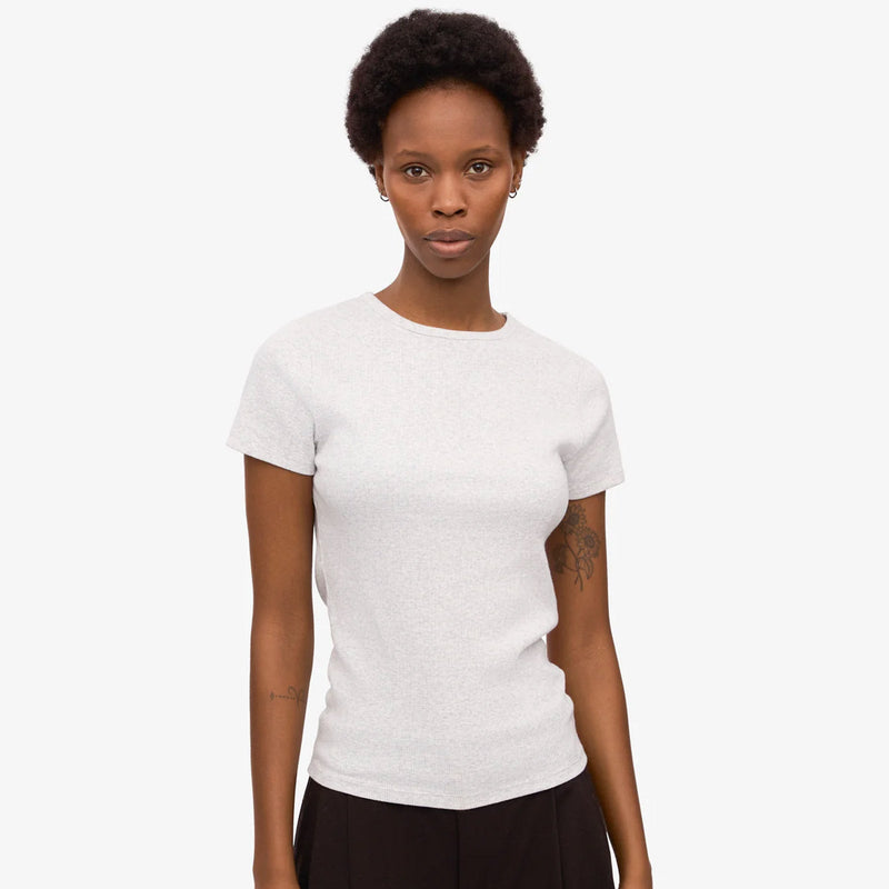 W Organic Rib SS T-Shirt snow melange Colorful Standard