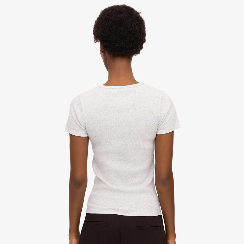 W Organic Rib SS T-Shirt snow melange Colorful Standard