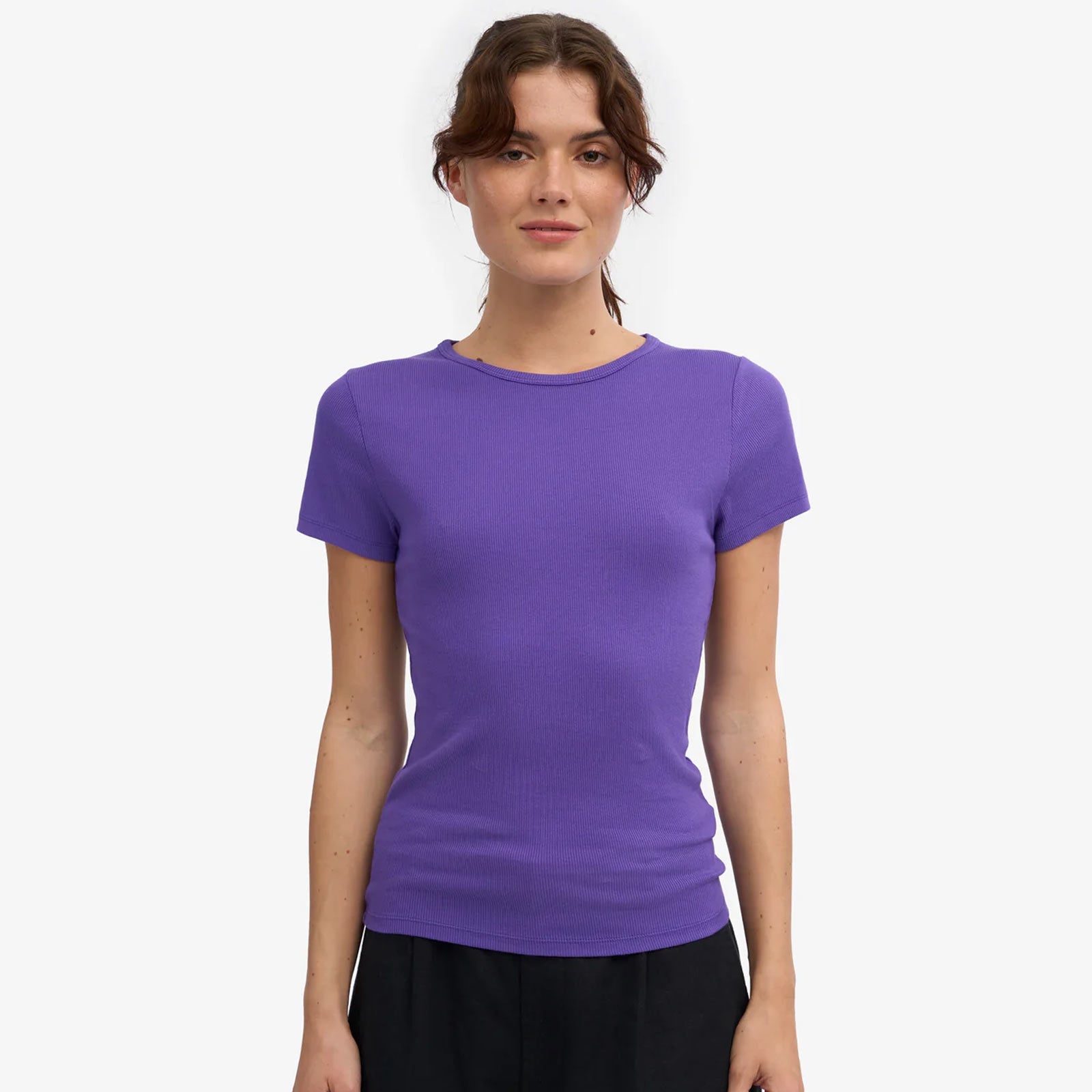 W Organic Rib SS T-Shirt ultra violet Colorful Standard