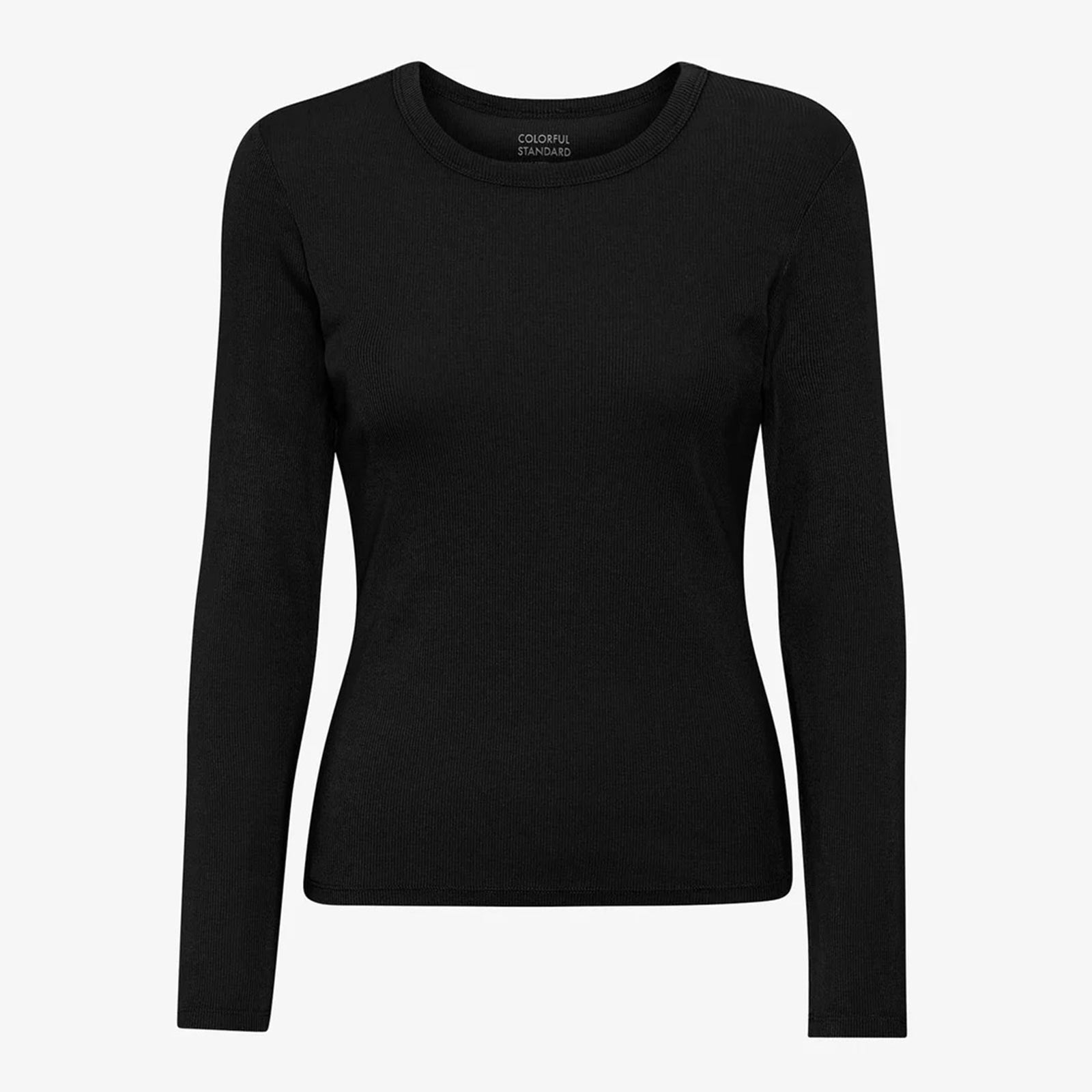 Women Organic Rib LS T-Shirt deep black