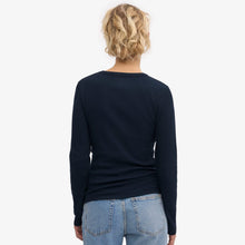 Women Organic Rib LS T-Shirt navy blue